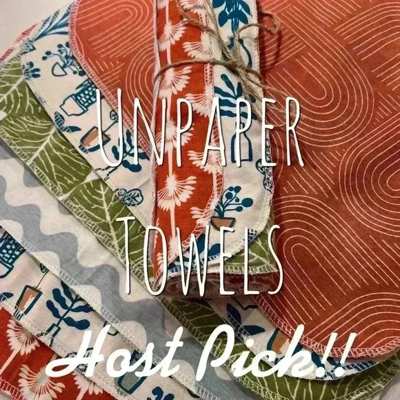 Unpaper Towels Flannel‎ Towels Reusable Napkins Handmade Plants NEW NWT - Picture 1 of 11